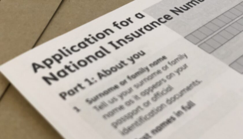 Obtain UK National Insurance number in the UK